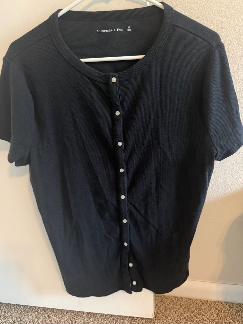 Abercrombie & Fitch Short-Sleeve Button Front Top